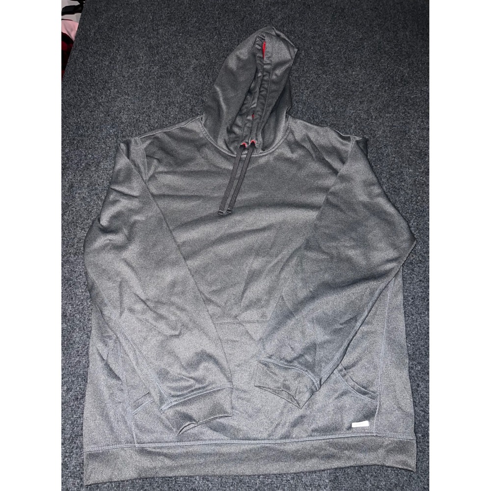 Tek Gear Mens Hoodie Size Large Gray Polyester Performance Sweatshirt